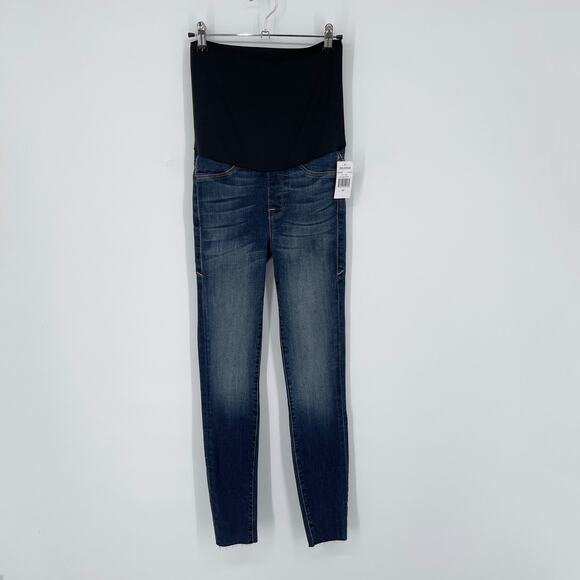 Good American The Home Stretch Skinny Maternity Jeans NEW Size 00 Women's Blue - Picture 1 of 10